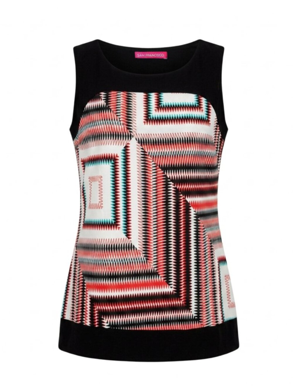 San Francisco Geometric Graphic Sleeveless Tunic | Mod Retro XL